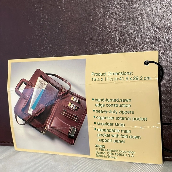 Vintage NWT Cambridge Leather Portfolio Briefcase with Ampad Pocket Dark Brown - Picture 3 of 10